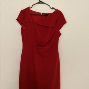 Red Tahiti-Arthur S. Levine Asymmetric Neck Line Dress size 6